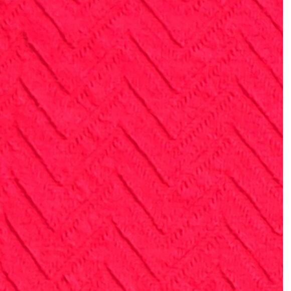 Cristina Red 3/4 Sleeve Chevron Textured Top Cotton Blend Medium - Picture 4 of 5